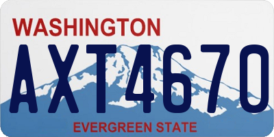 WA license plate AXT4670