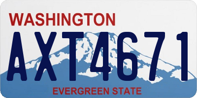 WA license plate AXT4671
