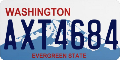 WA license plate AXT4684