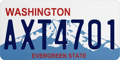 WA license plate AXT4701