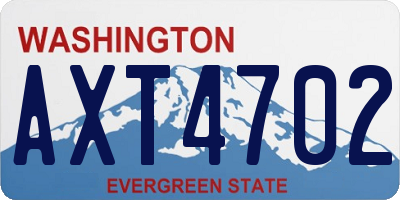 WA license plate AXT4702