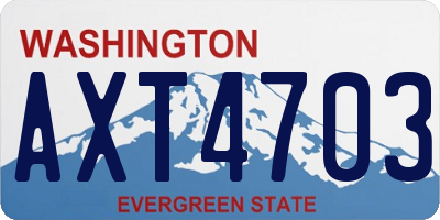 WA license plate AXT4703