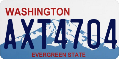 WA license plate AXT4704