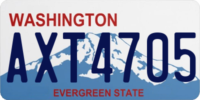 WA license plate AXT4705