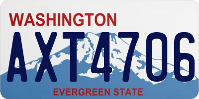 WA license plate AXT4706