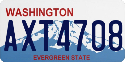 WA license plate AXT4708