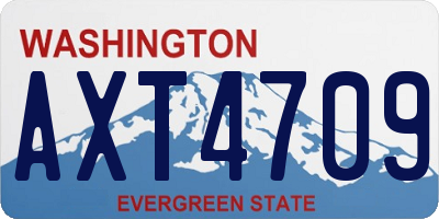 WA license plate AXT4709