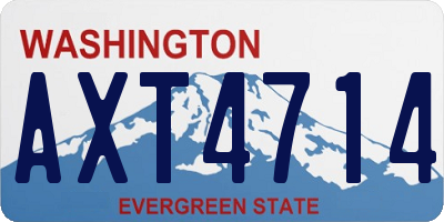 WA license plate AXT4714