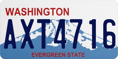WA license plate AXT4716