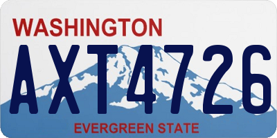 WA license plate AXT4726