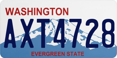 WA license plate AXT4728
