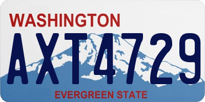 WA license plate AXT4729