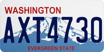 WA license plate AXT4730