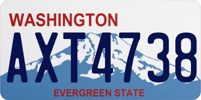 WA license plate AXT4738
