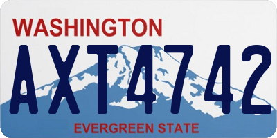 WA license plate AXT4742