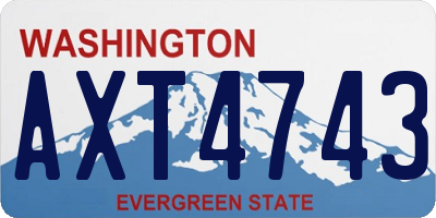 WA license plate AXT4743
