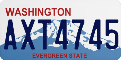 WA license plate AXT4745