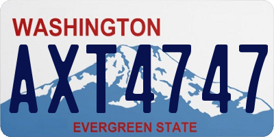 WA license plate AXT4747