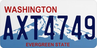 WA license plate AXT4749
