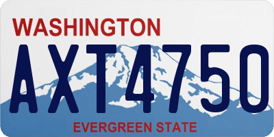 WA license plate AXT4750