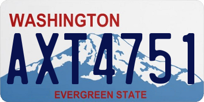 WA license plate AXT4751