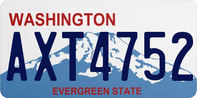 WA license plate AXT4752