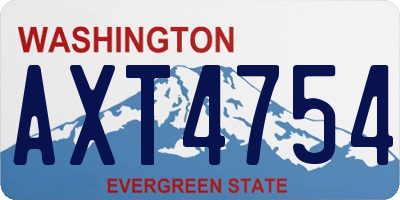 WA license plate AXT4754