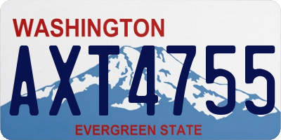 WA license plate AXT4755