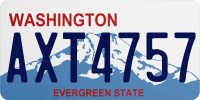WA license plate AXT4757