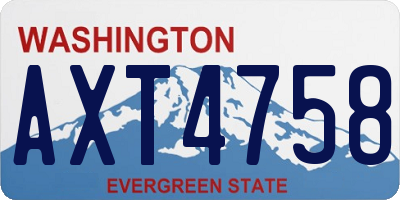 WA license plate AXT4758