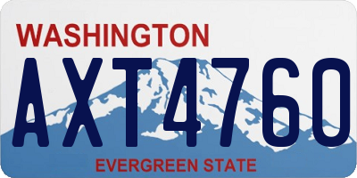 WA license plate AXT4760