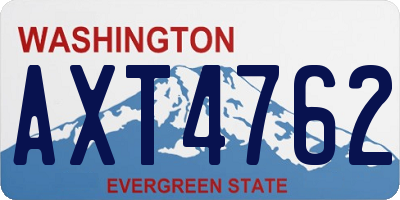 WA license plate AXT4762