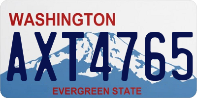 WA license plate AXT4765