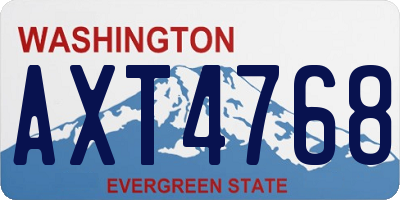 WA license plate AXT4768