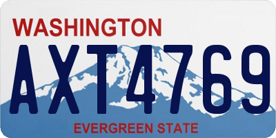 WA license plate AXT4769