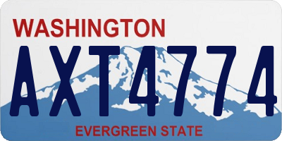 WA license plate AXT4774