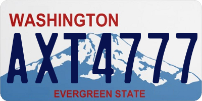 WA license plate AXT4777