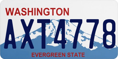 WA license plate AXT4778
