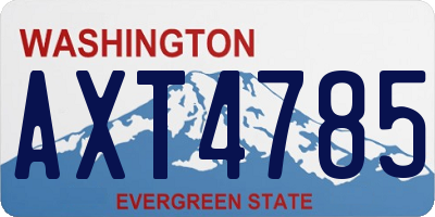 WA license plate AXT4785