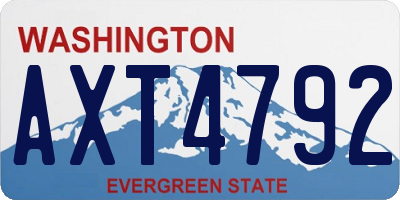 WA license plate AXT4792