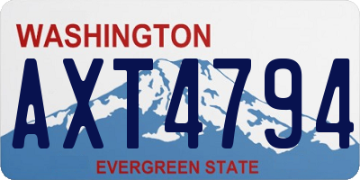 WA license plate AXT4794