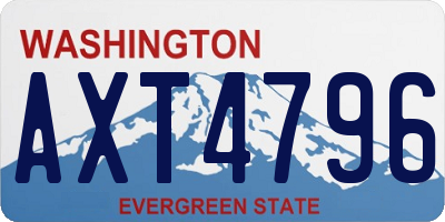 WA license plate AXT4796