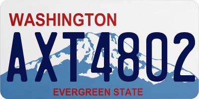 WA license plate AXT4802