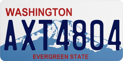 WA license plate AXT4804