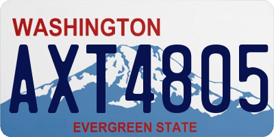 WA license plate AXT4805