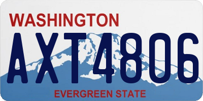 WA license plate AXT4806