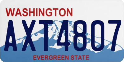 WA license plate AXT4807
