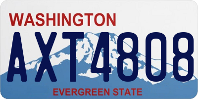 WA license plate AXT4808
