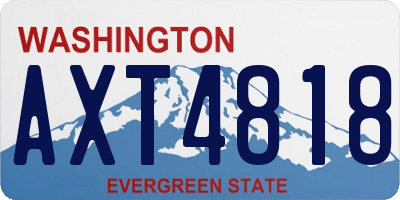 WA license plate AXT4818