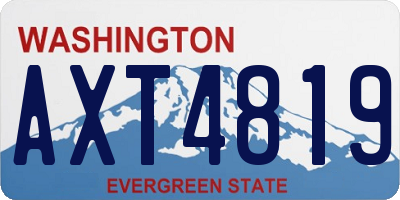 WA license plate AXT4819
